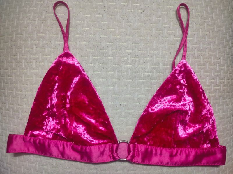 Hot Pink Velvet Bralette