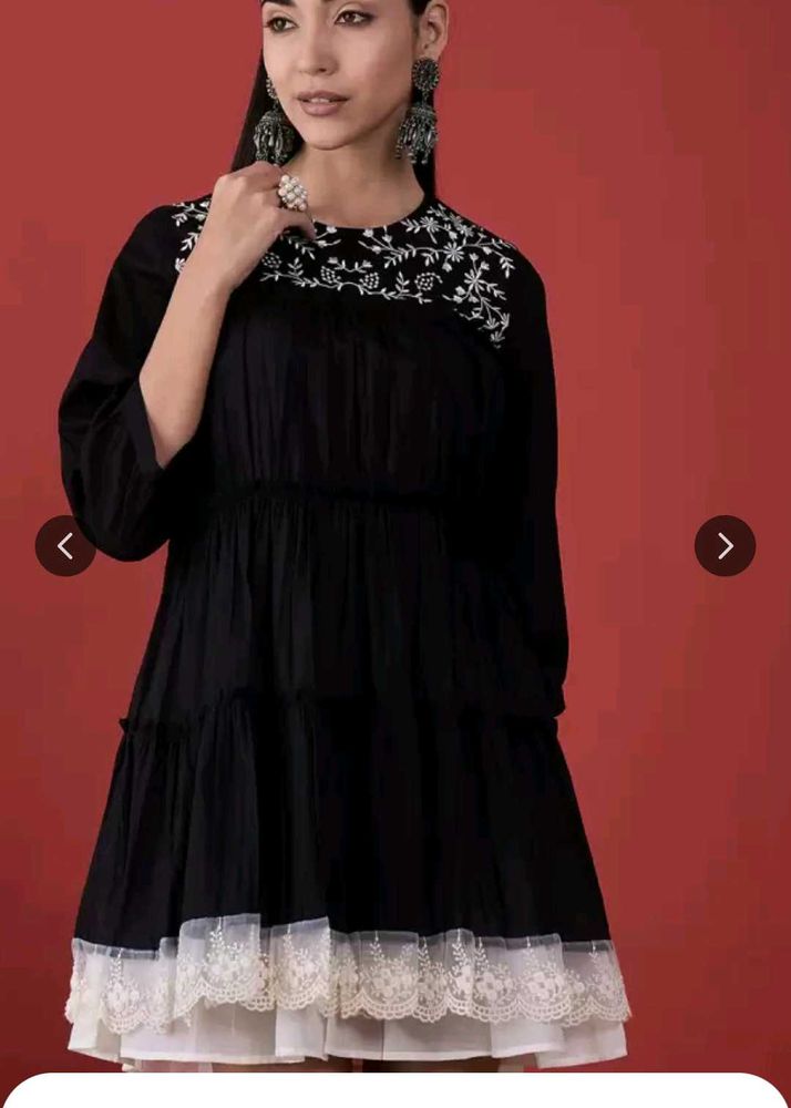 Anouk Floral Embroidered A-Line Mini dress (Inner)