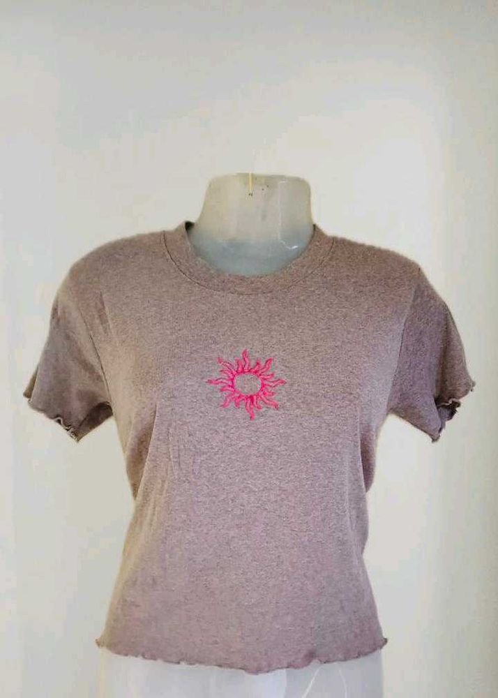 Cute Embroidered Sun Tee