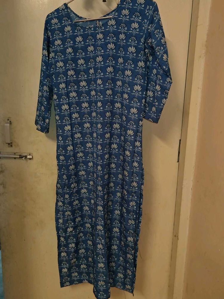 Blue Printed Kurta_Fixed Price