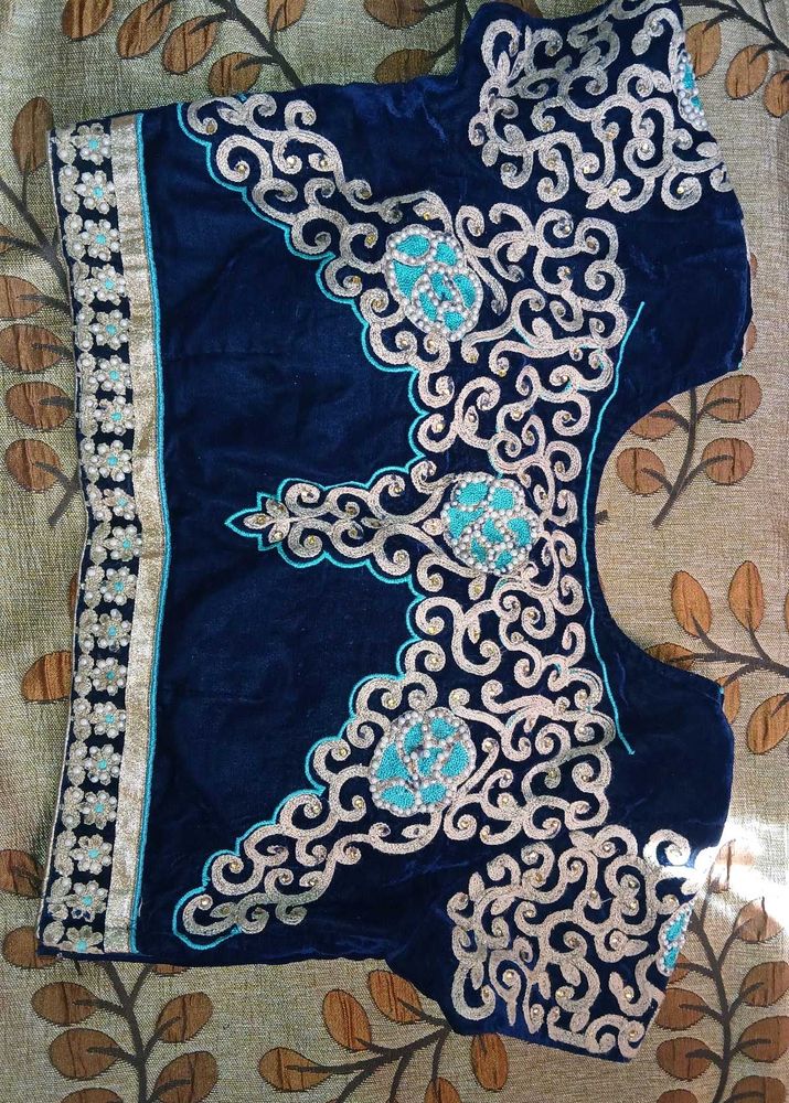Embroidered Velvet Blouse