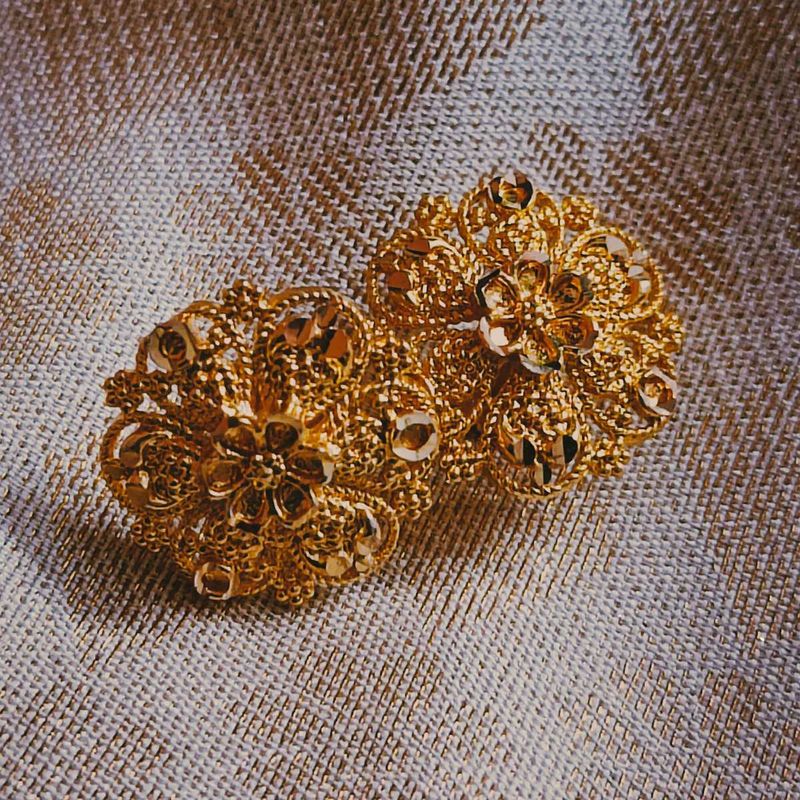 Traditional Gold-Plated Floral Studs
