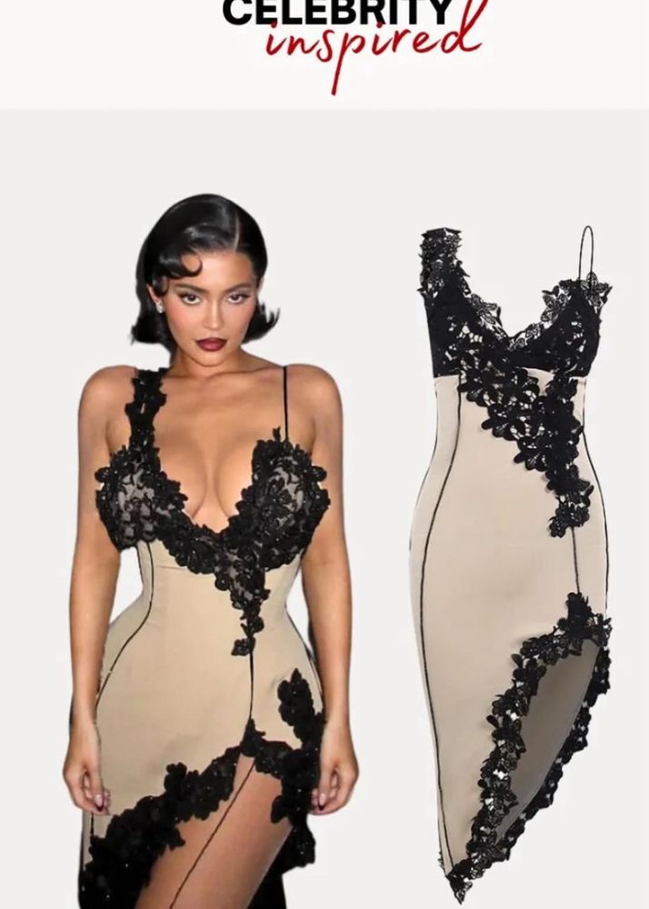Lace Trim Bodycon Dress