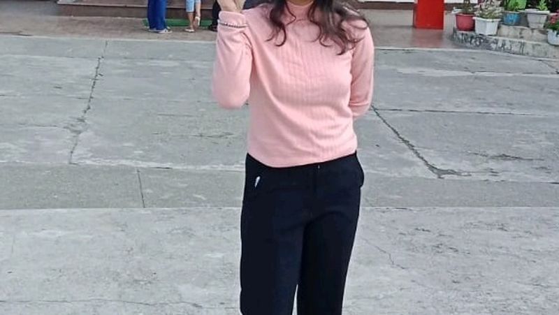 Ribbed Baby Pink Woollen Top