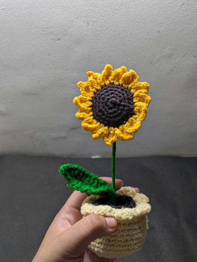 Crochet Sunflower in Pot