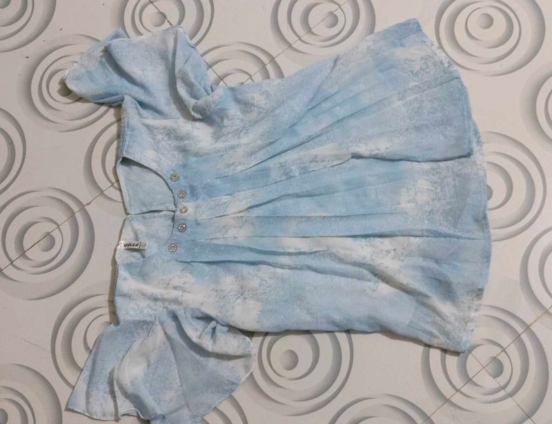 Light Blue Flowy Top