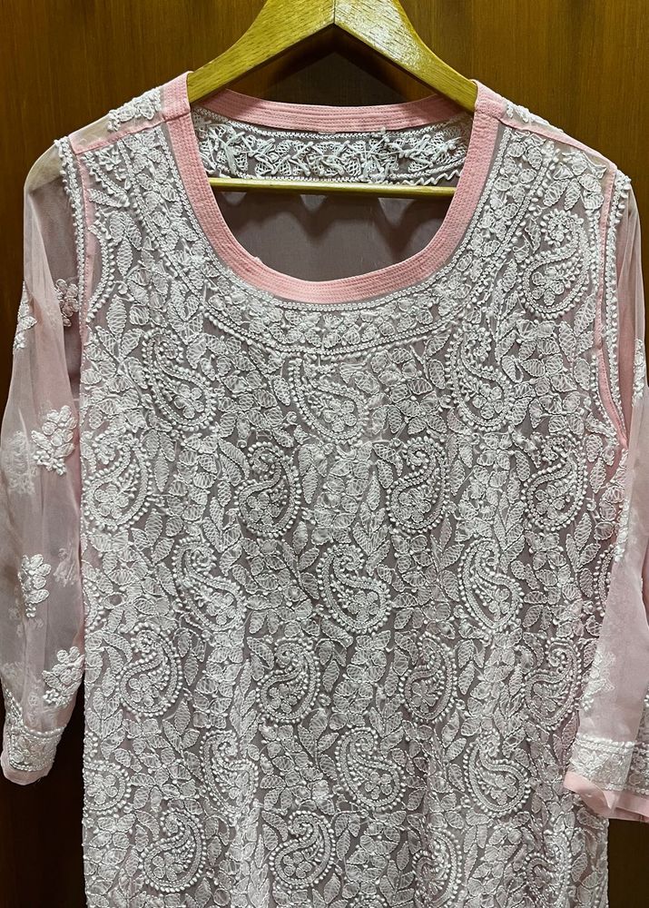 Pink Embroidered Kurta