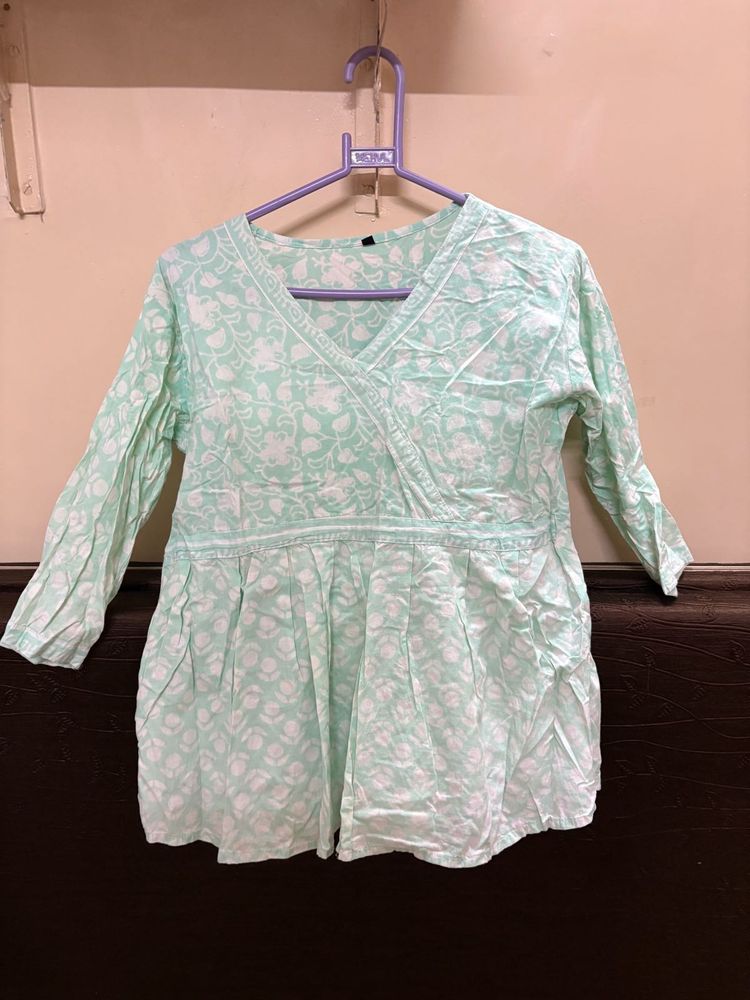 Mint Floral Print Top❤️