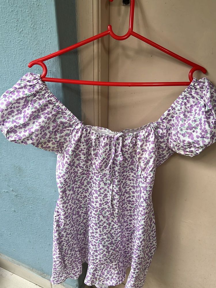 Floral  Lavender Mini Dress