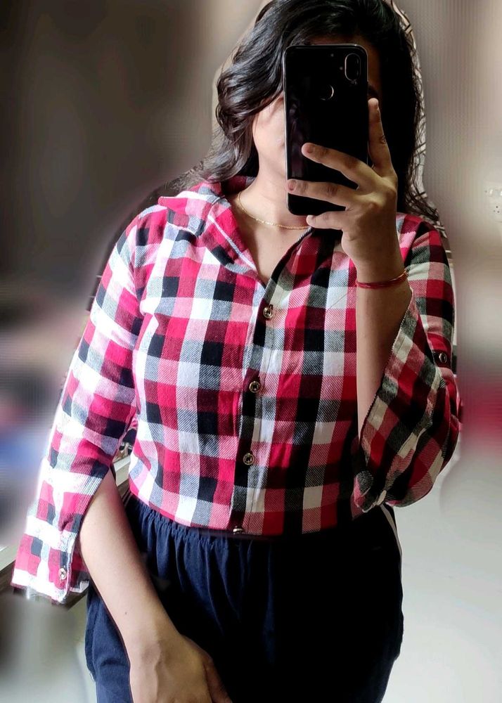 Red ,White&amp; Black Shirt