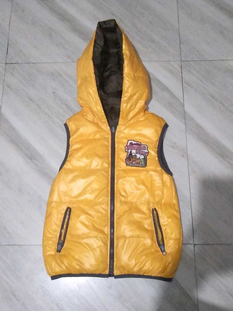 Yellow &amp;Brown Kids Puffer Jacket