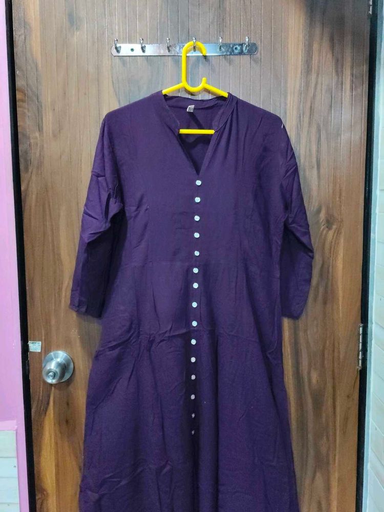 Purple Button-Down Kurti