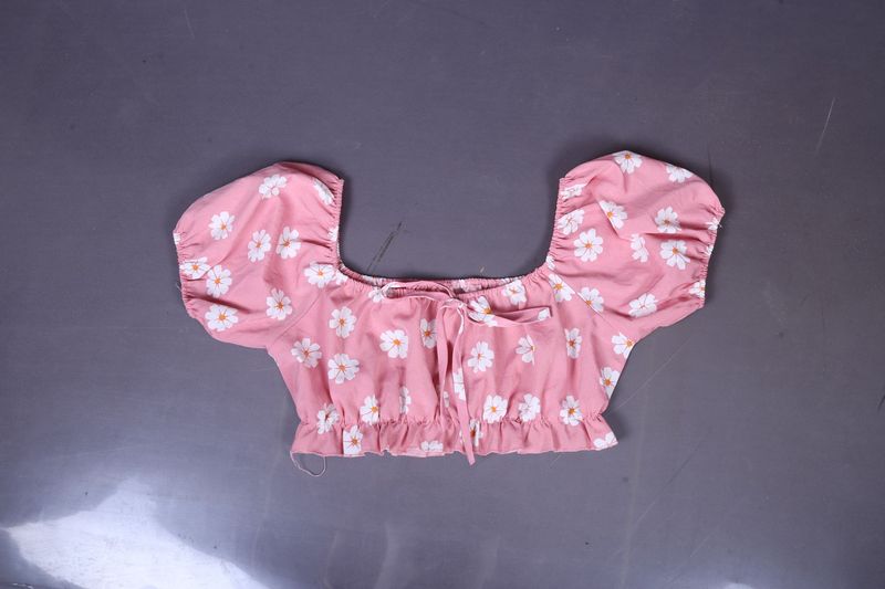 Floral Pink Puff Sleeve Top