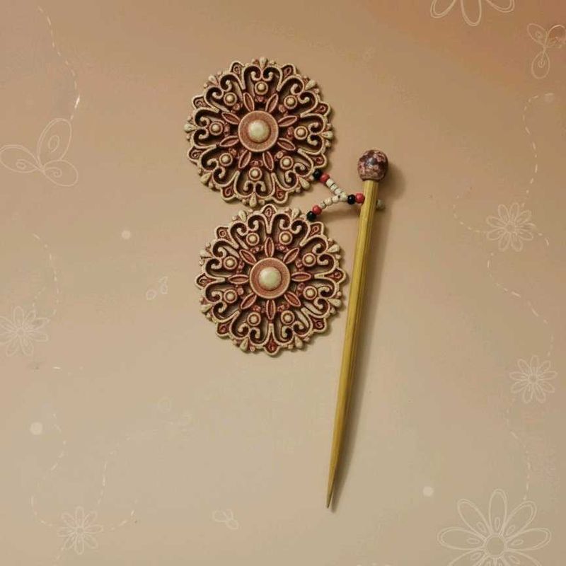 Vintage Floral Hair Sticks  (PACK OF 2)