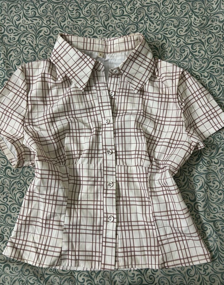 ⋆🐾° Cute Plaid Button-Down Top