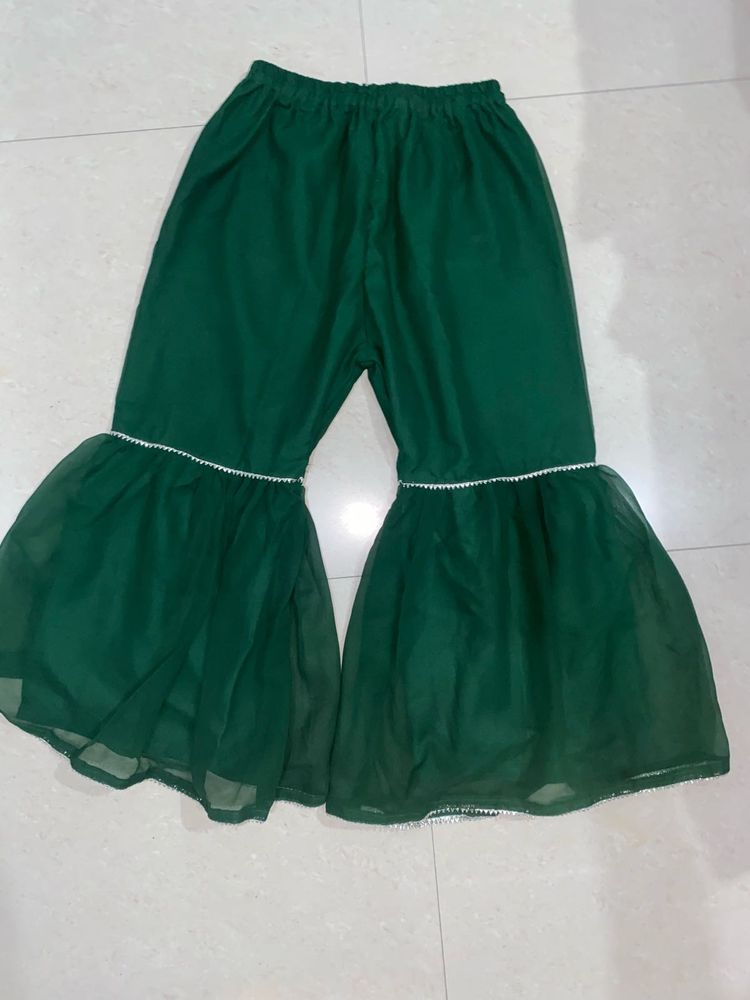 Green Garara Palazzo Pants