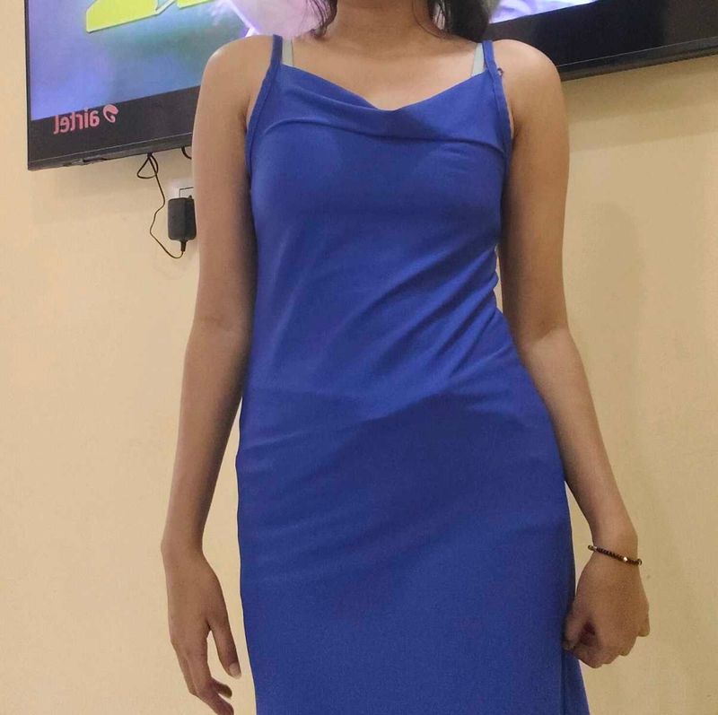 Elegant Blue Slip Dress