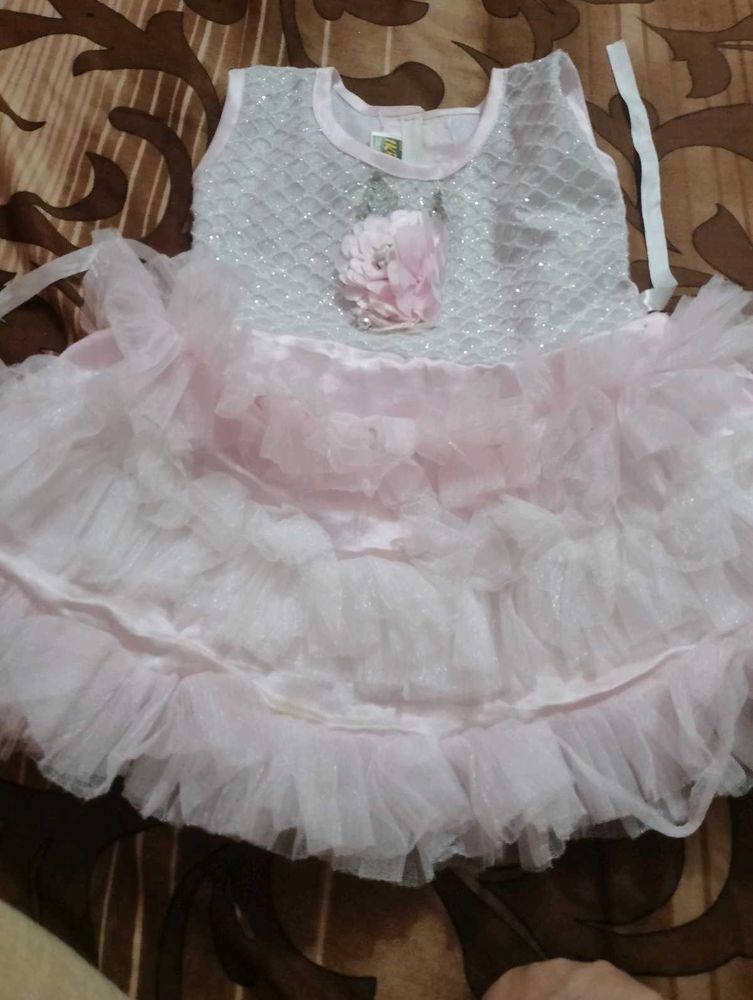 baby pink colour frock