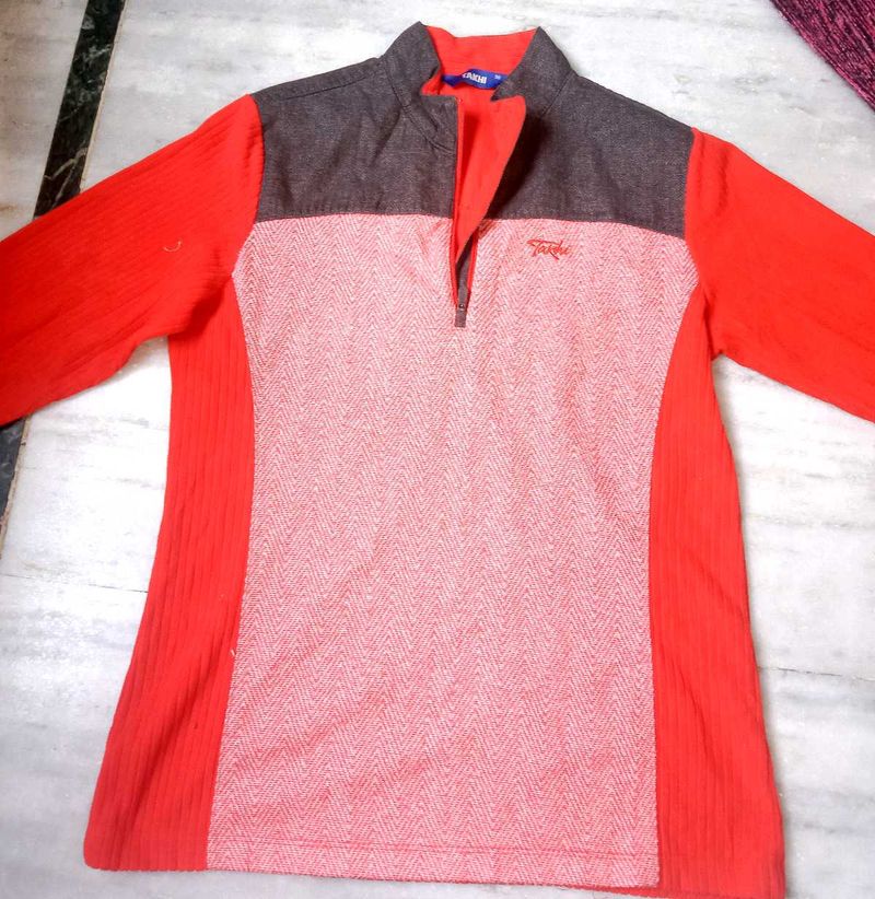 Stylish Coral &amp; Gray Pullover