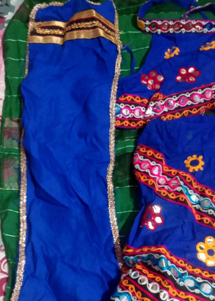 Blue Ghaghra Set For Girl