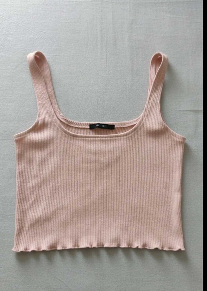 Pink Ribbed Tank Top