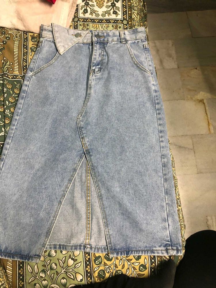 High Waist Denim Skirt