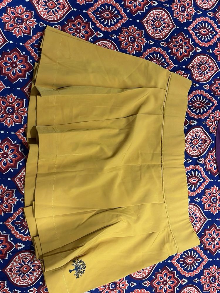 Mustard Pleated Skort