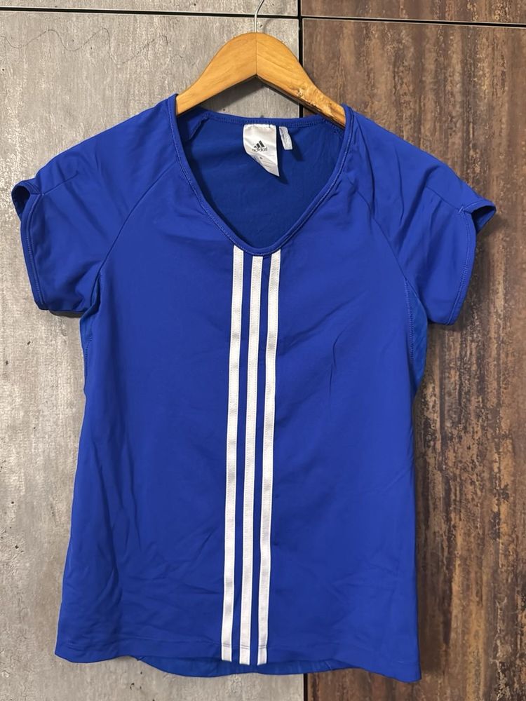 Adidas Blue Striped Tee