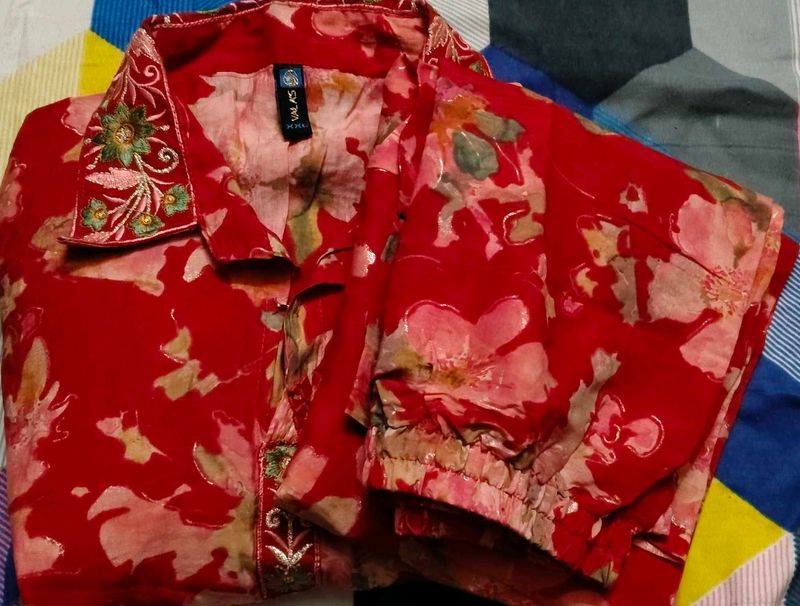 Red Floral Print co-rd Set