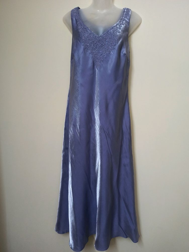 Blue Embroidered Maxi Dress