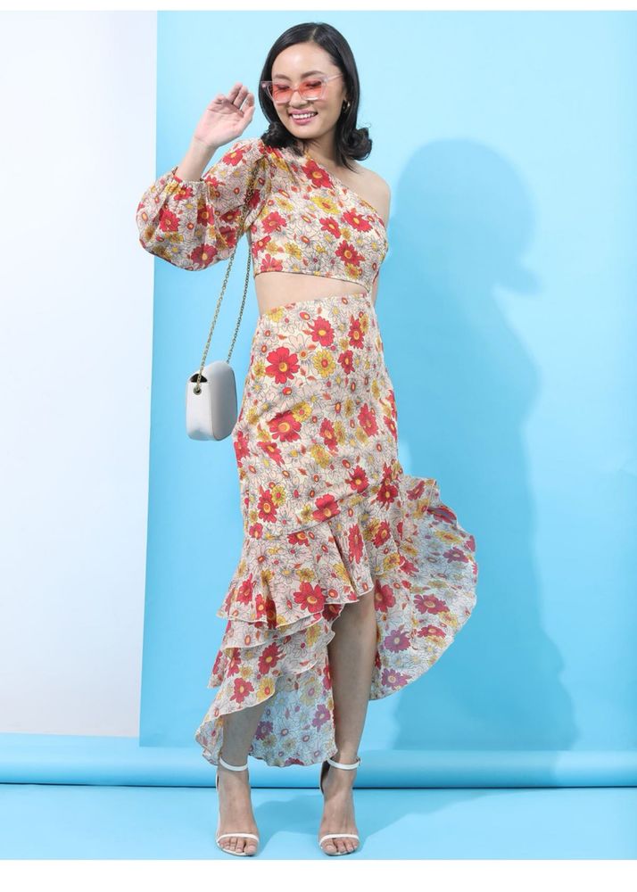 Floral One-Shoulder Dress