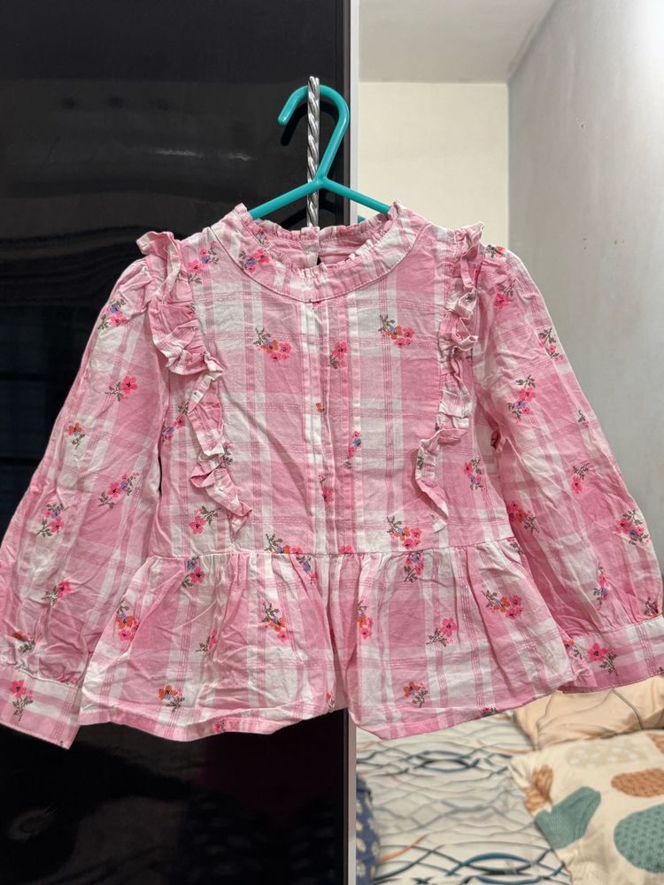 Cute Pink Floral Top
