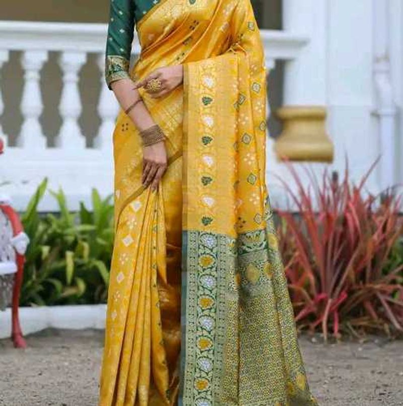 Partywear Gold Saree
