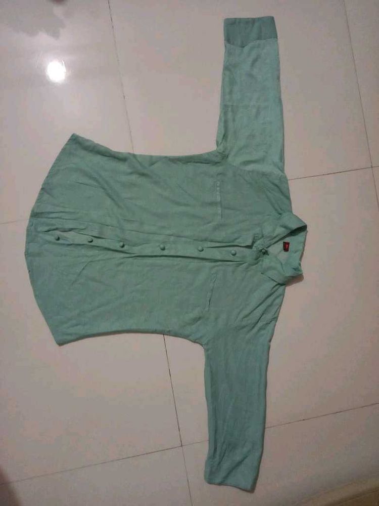 Mint Green Button-Down Shirt