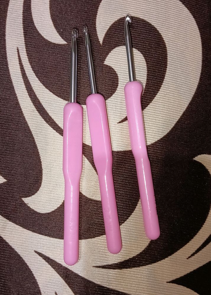 Crochet with Plastic Pink Cover 3 Combo Pack