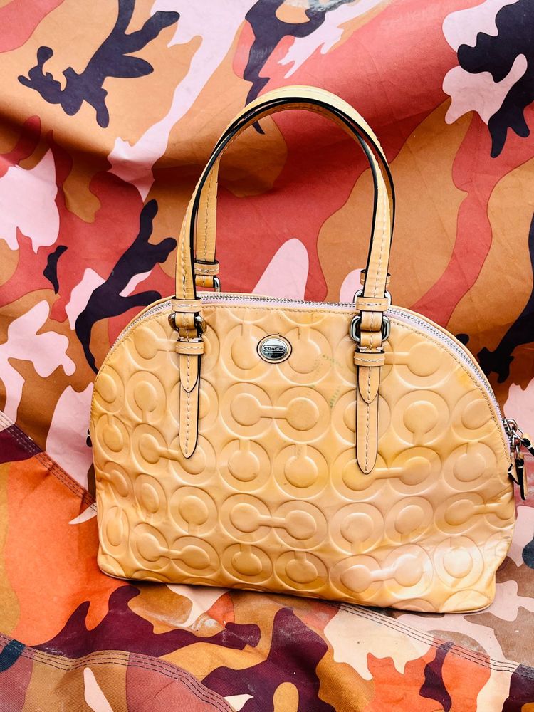 Authentic Coach Signature Embossed Dome Satchel