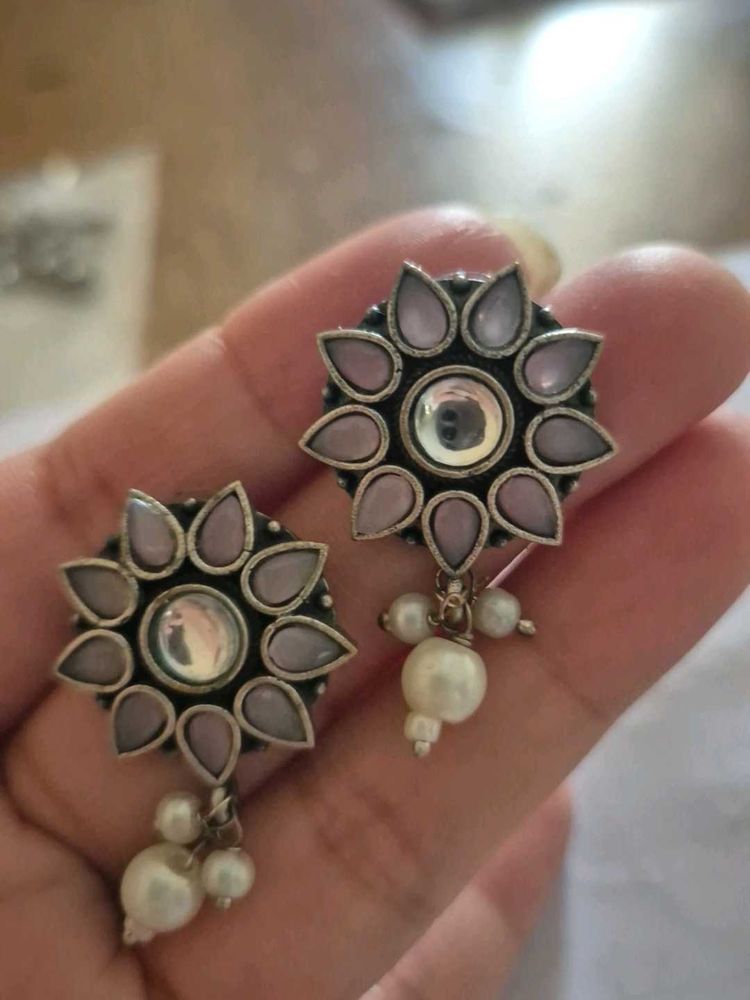 Floral Pearl Drop Earrings