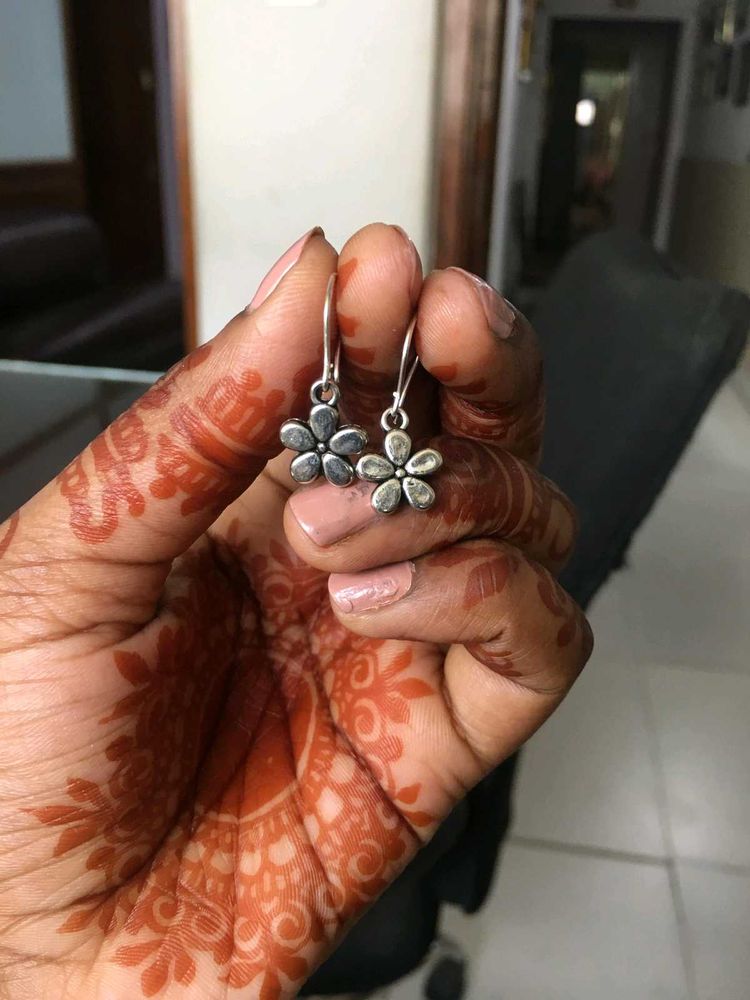 Mini Flower Silver Earrings