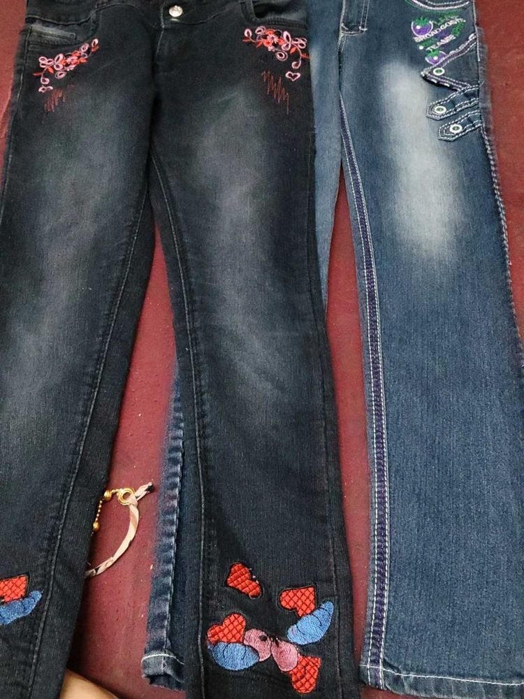 Embroidered Denim Jeans