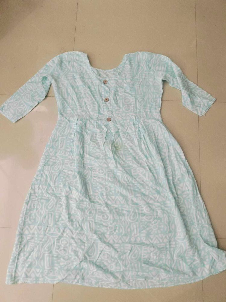Cyan Colour Umbrella Kurti