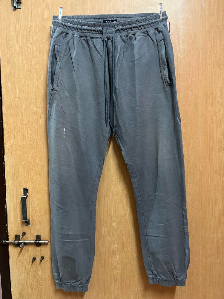 Zudio Grey Joggers Lower For Men
