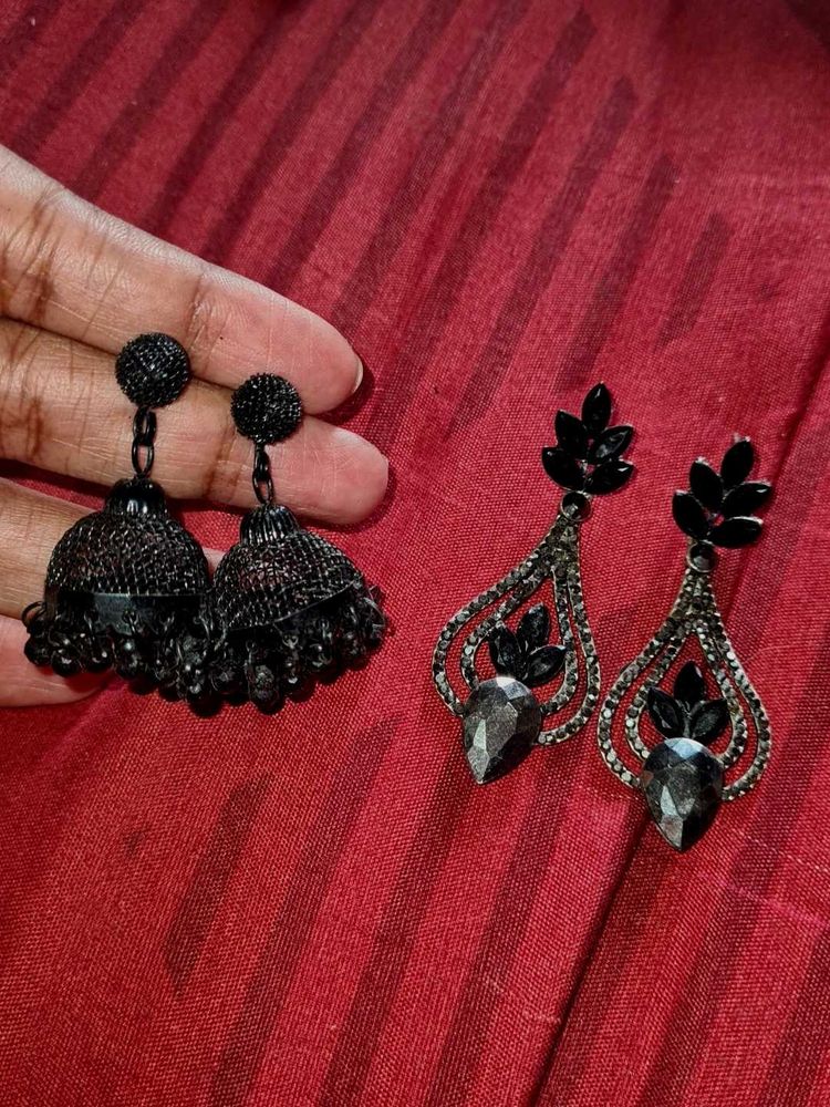 Black Earrings (Set Of 2)
