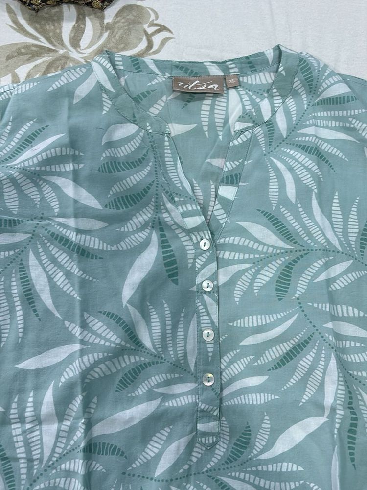 Leaf Print Top