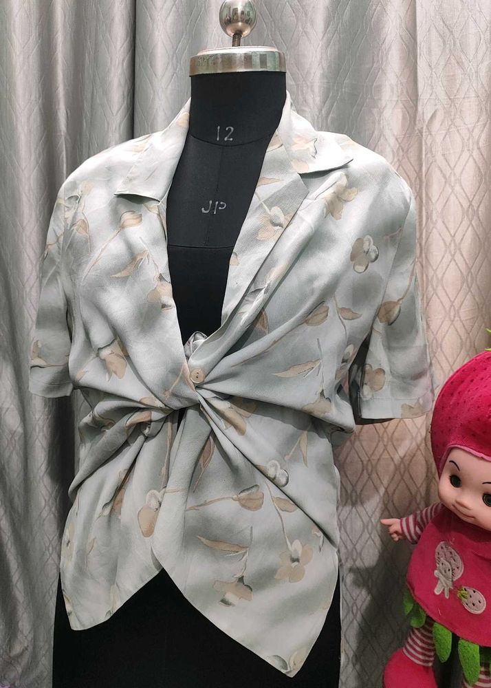 Floral Print Tie-Up Shirt