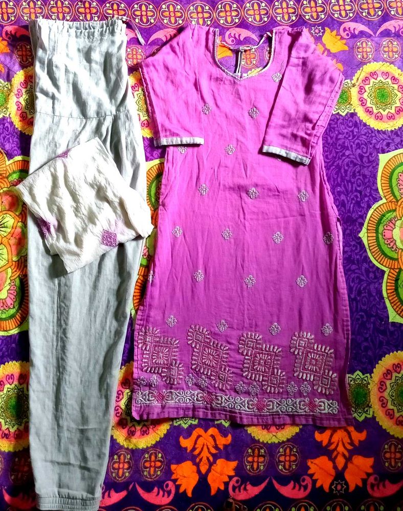 Magenta Kurti Set 👗