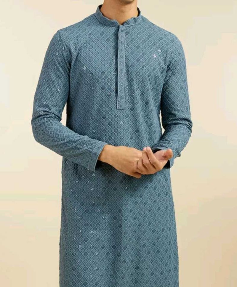 Elegant Blue Embroidered Kurta