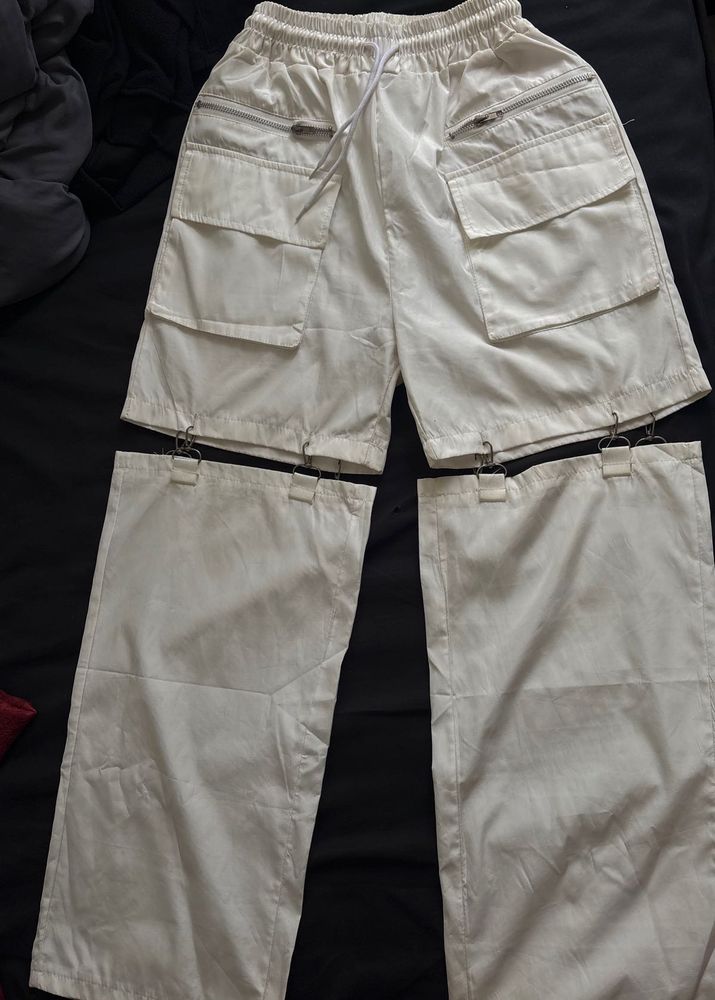 White detachable pants