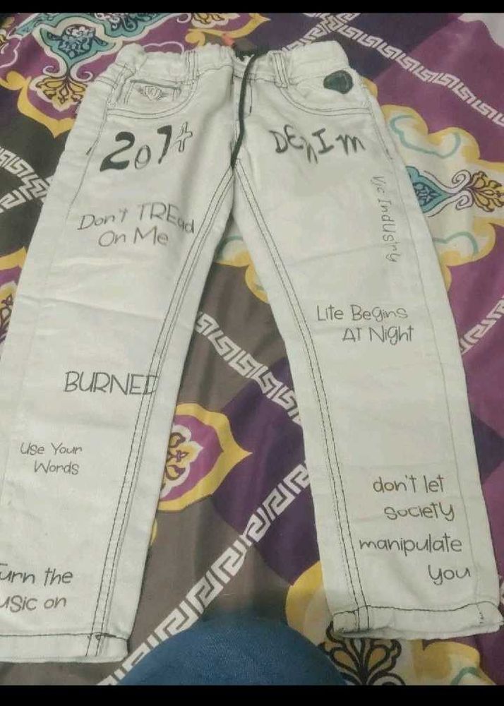 Unique Graphic Print Jeans