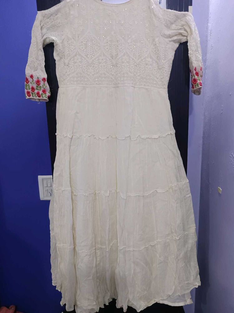 Sequnce Work Anarakali Kurti