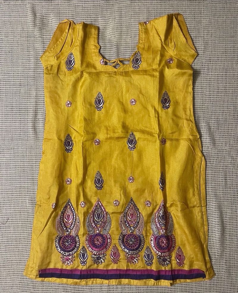 Embroidered Yellow Salwaar Suit Set